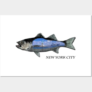 Striper fishing BY Statue of Liberty Posters and Art